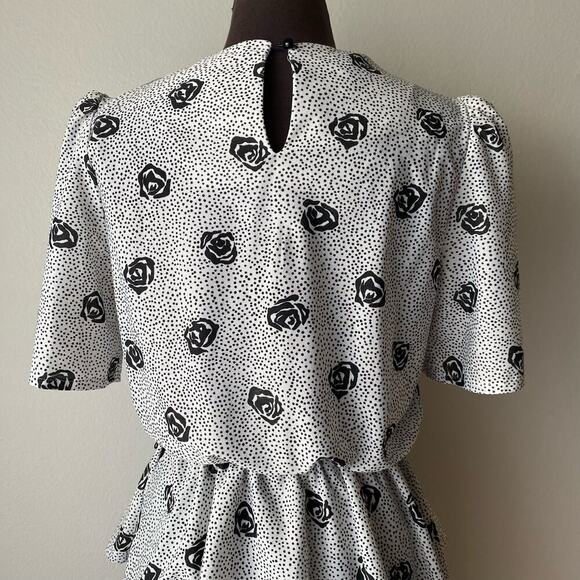 Vintage sz M one piece 80s midi dress - Picture 5 of 5